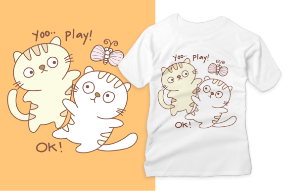 Baby Cat Cartoon Kids T Shirt Design Review