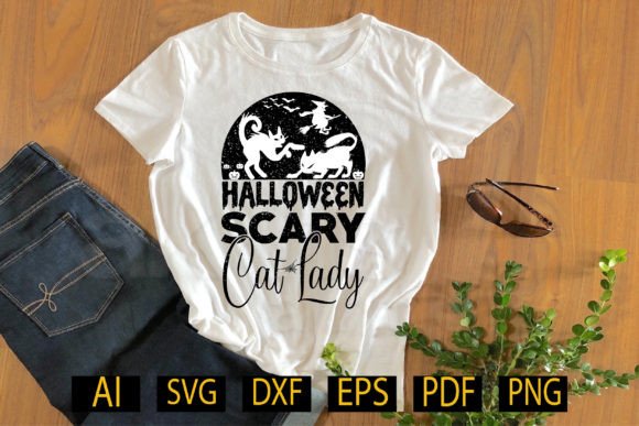 Halloween Scary Cat Lady T Shirt Design Review