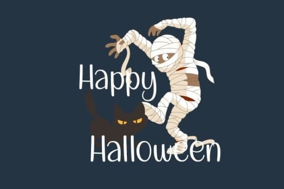 Mummy Halloween Black Cat Graphic Review