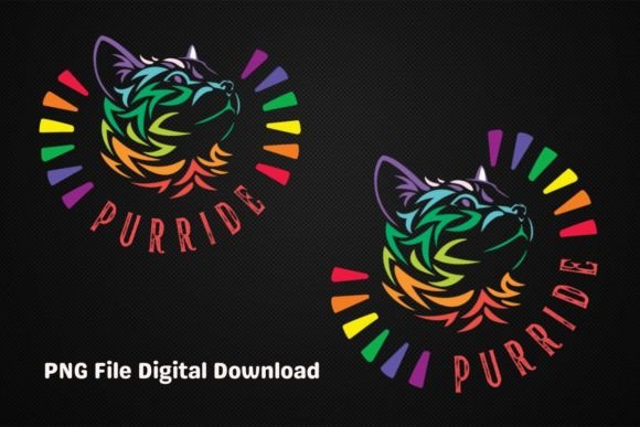 Purride Funny Cat Gay Pride Embroidery Design