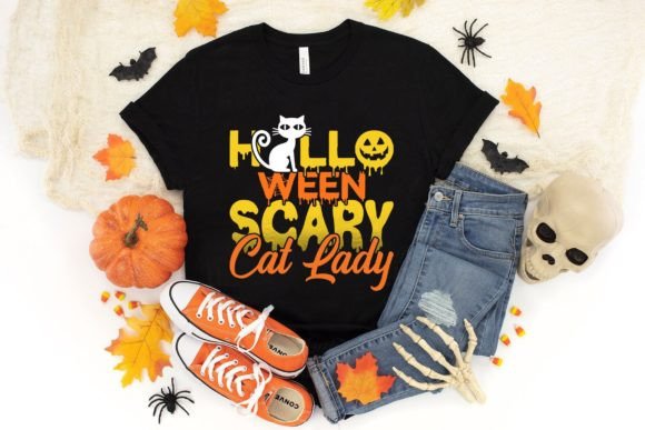 Scary Cat Halloween T-Shirt Mug Design Review